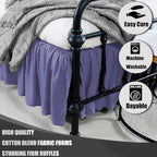 TSUTOMI Bed Skirt Queen Size Ruffled Bed Skirt with Split Corners, 14 Inch Drop Dust Ruffle Bed Skirts with Platform, Gathered Style, 100% Microfiber, Navy Blue