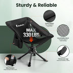 Folding Camping Chairs Lightweight & Portable, No Assembly, 360° Swivel Camping Chair for Adults, Compact Outdoor Chairs for Beach, Lawn, Travel, Backpacking, Hiking, Fishing
