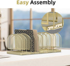 SUPEASY File Organizer 9-Section Mesh Desk Organizer, Upright File Organizer Desktop Organizer File Sorter, File Folder Holder for Office Supplies, Golden Yellow