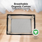 2-Pack Mini Crib Sheets Fitted - 38x26 Pack N Play Sheets for Pack and Play Mattress, Organic Cotton, Soft & Breathable Playard Bedding, Neutral Mini Toddler Bed Cover for Boys, Girls (Nordic)