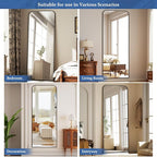Full Length Mirror 71"x26" Arched Floor Standing Large Mirrors Full Body Mirror with Stand - with Aluminum Frame for Bedroom Living Room, Black