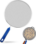 Splatter Screen for Frying Pan - 8.3’’ Stainless Steel Grease Splatter Guard with Grip Handle- Ultra Fine Mesh Cover Oil Splash when Sizzling Bacon, Cooking Fried Chicken or Popcorn