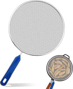 Splatter Screen for Frying Pan - 8.3’’ Stainless Steel Grease Splatter Guard with Grip Handle- Ultra Fine Mesh Cover Oil Splash when Sizzling Bacon, Cooking Fried Chicken or Popcorn