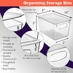 ClearSpace Plastic Pantry Organization and Storage Bins with Lids – Perfect Kitchen Organization or Kitchen Storage – Fridge Organizer, Refrigerator Organizer Bins, Cabinet Organizers