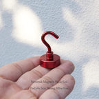 Neosmuk Magnetic Hooks, Heavy Duty 40lb+ Strong Magnet Hook for Cruise Cabins, Cruise Essentials 2026 for Hanging, Metal Wall Refrigerator Hangers (Red, 10 Pack)