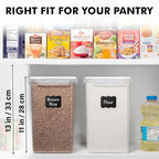 WHITE FEATHER SUPPLIES 2 PC [7 Qt / 6.5L / 220 Oz] Large Food Storage Containers with Lids Airtight - BPA Free Clear Plastic Kitchen and Pantry Storage Containers for Cereal, Flour, Sugar, Rice
