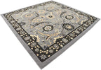 Unique Loom Espahan Collection Area Rug - Cape Cod (7' 10" Square, Dark Gray/ Black)