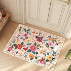 Floral 2x3 Area Rug Machine Washable Soft Print Boho Carpet Non Slip Doormat Low Pile Flower Area Rugs for Living Room Bedroom Nursery Kitchen Dining Room Indoor-Pink