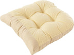 Klear Vu Omega Non-Slip Rocking Chair Cushion, Assembled in USA, Thick Tufted Design, Includes Seat Pad & Back Pillow with Ties, 17x17 Inches, 2-Piece Set, Honeycomb Natural