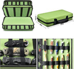 GWCASE Display Case for 66+ Pocket Knives. Folding Holder, Butterfly Storage Organizer, Roll Collection Pouch Carrier Bag for Survival Tactical Outdoor for EDC Mini Knife -Green