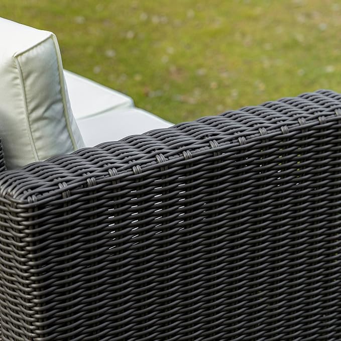 Outsunny 2 Piece Patio Wicker Corner Sofa Set, Outdoor PE Rattan Furniture