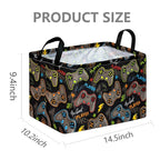 Gamepad Storage Basket, Rectangle Closet Baskets Foldable Organizer Bin with Handles for Bedroom Nursery Home Office Dorm Room