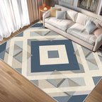 Geometric Rug, Washable 3x4 Rug for Living Room, Modern Abstract Patterned Indoor Carpet, Geometric Decor for Home, Bedroom, Soft Non Slip Thin Design FER93