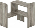 Furinno CLASSIC Desk Organizers and Hutch, Open Shelf Expandable Office Organization, Adjustable Desk Top Display Book Shelf, for Paper, Office Supplies, French Oak