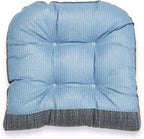 Klear Vu Gripper Overstuffed Universal Non-Slip Dining Chair Cushions for Kitchen Decor or Office Use, U-Shaped Skid-Proof Seat Pad, 17x17 Inches, 2 Count (Pack of 1), Honeycomb Denim Blue