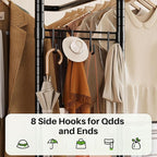 HOKEEPER Clothes Racks 400 LBS Heavy Duty Clothing Racks for Hanging Clothes Adjustable Coat Rack with Wheels & Hooks Freestanding Wire Garment Rack Portable Closet Wardrobe 74.8''H*38.2" W