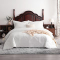 7-Piece King Comforter Set with Sheets – Soft and Breathable All-Season King Bed in a Bag, Down Alternative Comforter Set Solid Color All Season, White