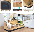 GFWARE Bathroom Organizers and Storage - Detachable 7 Slots Kids Electric Toothbrush and Toothpaste Holde Drainage for Bathroom Accessories Organization Counter Vanity Storage