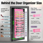 Kotkn Over The Door Shoe Organizer with 12 Large Breathable Pockets - Durable Hanging Storage for the Entire Family's Shoes (Pink)