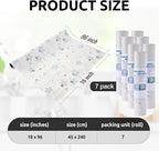 RAY STAR 18X96 Inch Shelf Liner for Kitchen Cabinets, Non-Adhesive Cabinet Liner Washable, PVC Drawer Liner for Dresser Non-Slip Bathroom (Floral)(7 Roll)