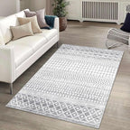 Boho Rug for Bedroom, 3x5 Moroccan Vintage Non-Slip Backing Faux Wool Area Rug, Machine Washable Low-Pile Front Door Mat Kitchen Rugs for Living Room Laundry Dinning Room