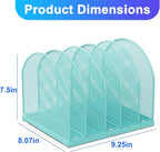 gianotter Desktop File Organizer, Desk Organizer with 5 Compartments, Paper Organizer for Desk, Workspace Organizers for Office Supplies (Blue, Upright Style)