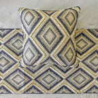 The HomeCentric King/Queen/Twin Blue Decorative CA King 86"x18" Bed Runner with 2 Pillow Cover, Lace & Moroccan Decor Bed Scarf on Jacquard Fabric - Akida