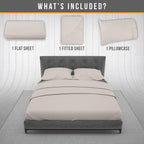 Twin Sheets Set - Luxury Hotel Bed Sheets - Soft Cooling Sheet with Elastic Corner Straps - Deep Pockets Microfiber Bedsheets - Bedding Sheet & Pillowcases Sets - 3 PC (Twin Size, Beige)