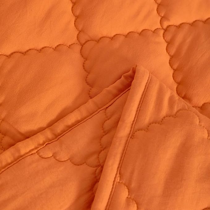 NTBAY Down Alternative Toddler Comforter, Lightweight and Warm Solid Color Baby Crib Quilted Blanket, 39x47 inches, Orange