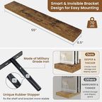 fuqing Floating Shelves for Wall, Wall Mounted Wood Floating Shelf