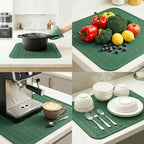 MicoYang Silicone Dish Drying Mat for Multiple Usage,Easy clean,Eco-friendly,Heat-resistant Silicone Mat for Kitchen Counter or Sink,Refrigerator or Drawer Liner Green XL 18 inches x 16 inches