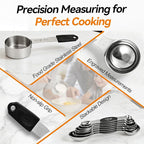 Measuring Cups and Spoons Set – 5 Nesting Magnetic Measuring Cups, 8 Double-Sided Magnetic Measuring Spoons with Leveler, 13-Piece Stainless Steel Kitchen Measuring Set for Baking & Cooking