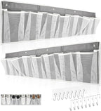 2 PCS RV Shoe Storage Organizer with 16 Pockets, Wall Hanging Pocket Organizer for Camper Bedside Closet Entryway, Space Saving Wall Hanging Includes 8 Hooks & 8 Adhesive Pads