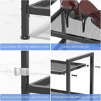 2 Tier Shoe Rack, Expandable Shoe Rack for Closet, Adjustable Shoe Organizer for Entryway, Shoe Storage Organizer for Door Entrance, Garage, Bedroom