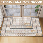 Indoor Door Mat 36x60 Dirt Resistant and Absorbent, Non-Slip Rubber Backing Floor Mats, Easy Clean Low-Profile Door mat for Entryway, Front Door, Inside Entrance Gray
