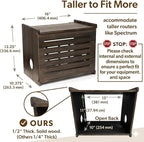 Wooden WiFi Router Storage Box - Deluxe Wall Mountable Decorative Modem Shelf Hider Cover with Cable Management System Home Organization Solution for Routers Up to 11" Tall - Espresso Brown