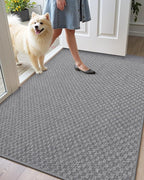 Color&Geometry Oversized Door Mat Non Slip Rubber Backed, 48"x72" Front Door Mat Indoor Outdoor Rug, Dirt Trapper Doormat, Heavy Duty Front Door Rugs, Dark Grey (Rolled-up NO Creases)