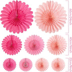 Paper Jazz Hot Pink Paper Flower Birthday Decoration, Large Paper Fans Party Decoration,Giant Decorations Valentines Day Decorations for Birthday Baby Shower Graduation Galentine's Day.