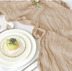 IVAPUPU 6 Pcs Cheesecloth Table Runner - 10ft Nude Spring Boho Gauze Cheese Cloth Table Runners for Baby Shower Decorations Wedding Party Garden Farmhouse Decor