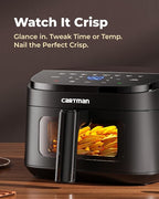 CARTMAN 4QT Small Portable Air Fryer, Ultra-Flat Mini Air Fryer 4 Quart