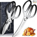 TIJERAS Kitchen Scissors Set Black - Stainless Steel Kitchen Shear, Sharp Meat Scissors Dishwasher Safe, Heavy Duty Poultry Shears, Japanese Cooking Scissor for Food, Chicken, Gifts for Women