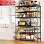 REIBII 6 Tier Wire Shelving,1800LBS Storage Shelves Metal Shelves for Storage Rack,75''H Adjustable Garage Shelving Heavy Duty Shelving Units Pantry Shelf Kitchen,75''HX35.5''WX18''D