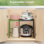 Expandable-Metal-Storage-Shelves-For-Pantry Kitchen Garage, 120lbs Heavy Duty Shelving Units For Small Appliance For Countertop Cabinets, Adjustable Shelf Organizer Riser Rack For Closet Warehouse