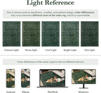 Moynesa Vintage Washable Green Rugs for Living Room 5x7, Retro Area Rug for Bedroom Dining Room Kitchen, Low Pile Soft Non-Slip Accent Carpets for Office Indoor Nursery