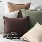 EMEMA Throw Pillow Covers Decorative Linen Pillow Covers 18x18 Inch Pink Boho Farmhouse Neutral Couch Throw Pillows for Bed Pack of 2 Accent Pillowcase Modern Sofa Cushion Livingroom Home