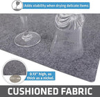 Drymate Premium Luxury Shelf & Drawer Liner, Thick Cushioned Fabric, Non-Adhesive, Absorbent, Waterproof, Slip-Resistant, Liners for Kitchen Cabinets, Cupboards (USA Made)(12”x59”)(2-Pack)(Light Grey)