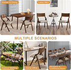 Ball & Cast Upholstered Folding Chairs Set of 2,with Padded Seat,Wooden Portable Dining Chairs W/Ergonomically Designed Back and Cushion,Easy Carry,No Need to Install,for Kitchen,Office,Walnut