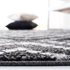 SAFAVIEH Adirondack Collection Area Rug - 5'1" x 7'6", Black & Ivory, Modern Diamond Distressed Design, Non-Shedding & Easy Care, Ideal for High Traffic Areas in Living Room, Bedroom (ADR131A)