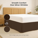 Utopia Bedding Queen Bed Skirt - Soft Quadruple Pleated Ruffle - Easy Fit with 16 Inch Tailored Drop - Hotel Quality, Shrinkage and Fade Resistant (Queen, Brown)