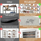 ROJASOP 10 Tier Shoe Rack with Covers Large Capacity Stackable Tall Shoe Shelf